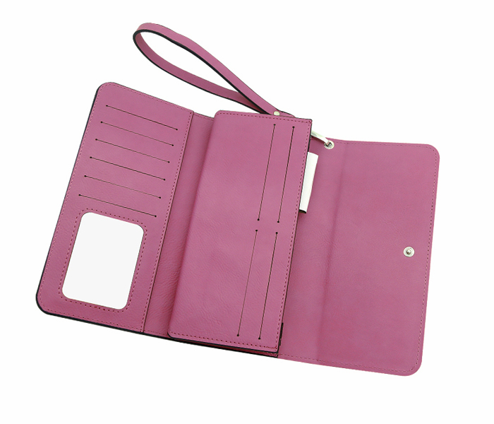Damen Geldbörse 195x95mm pink/schwarz