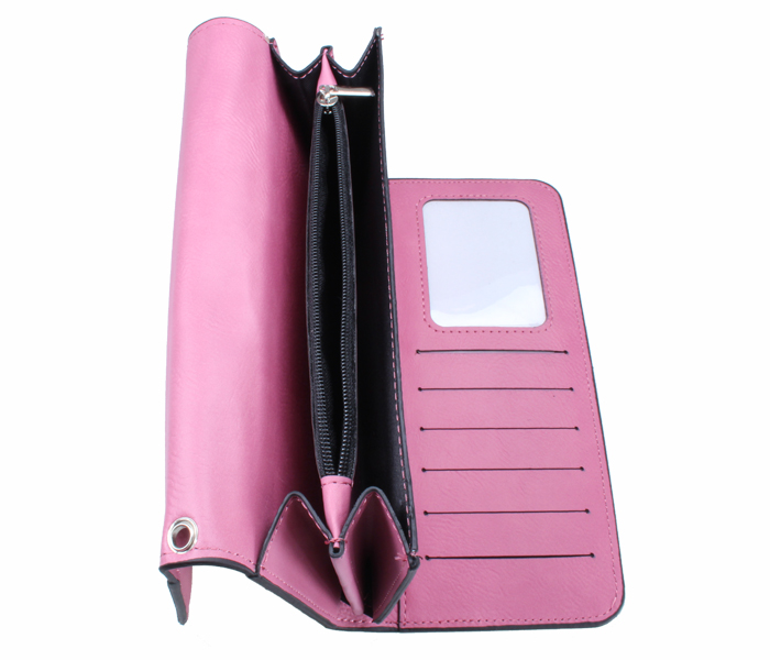 Damen Geldbörse 195x95mm pink/schwarz